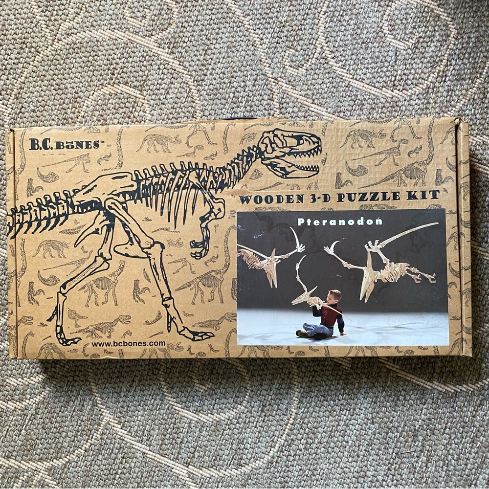 B.C. Bones Wooden 3 D Puzzle Kit Dinosaur Pteranodon